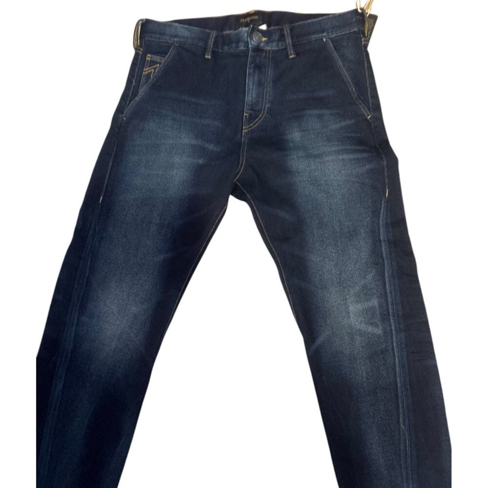New True Religion Women Size 32 Blue Runner Jogger Drawstring Stretch Jeans